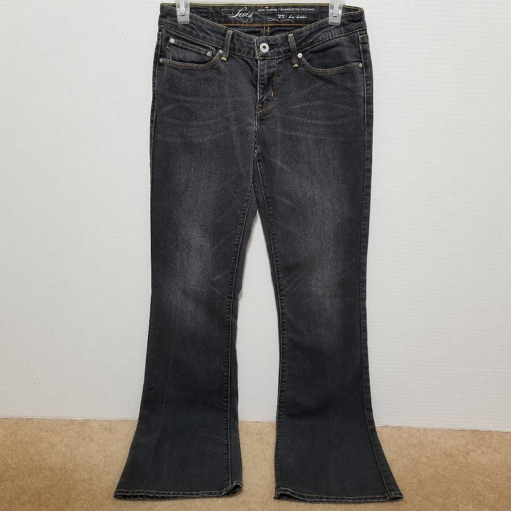 Levi's jeans 27 Demi Curve Boot denim whiskered bootcut stretch low rise waist